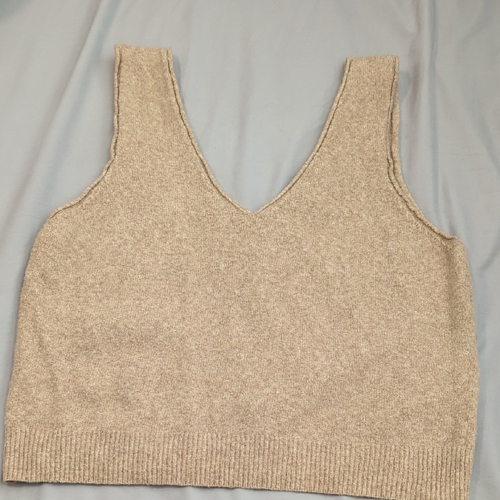 Tahari Light Brown Knit Top